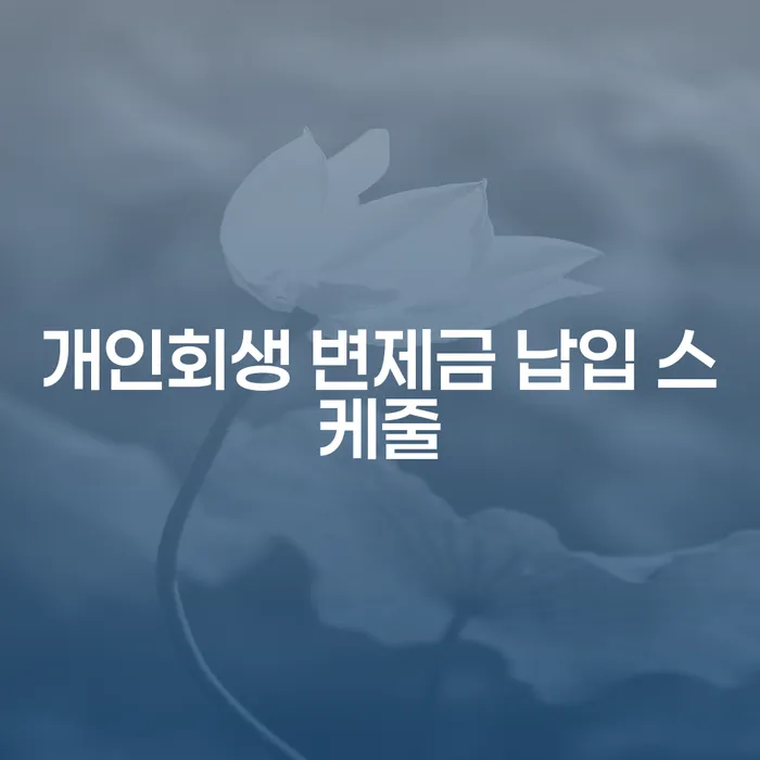 개인회생 변제금 납입 스케줄, 어떻게 관리할까요?
